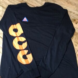 Black Long Sleeve Shirt with Orange Logo